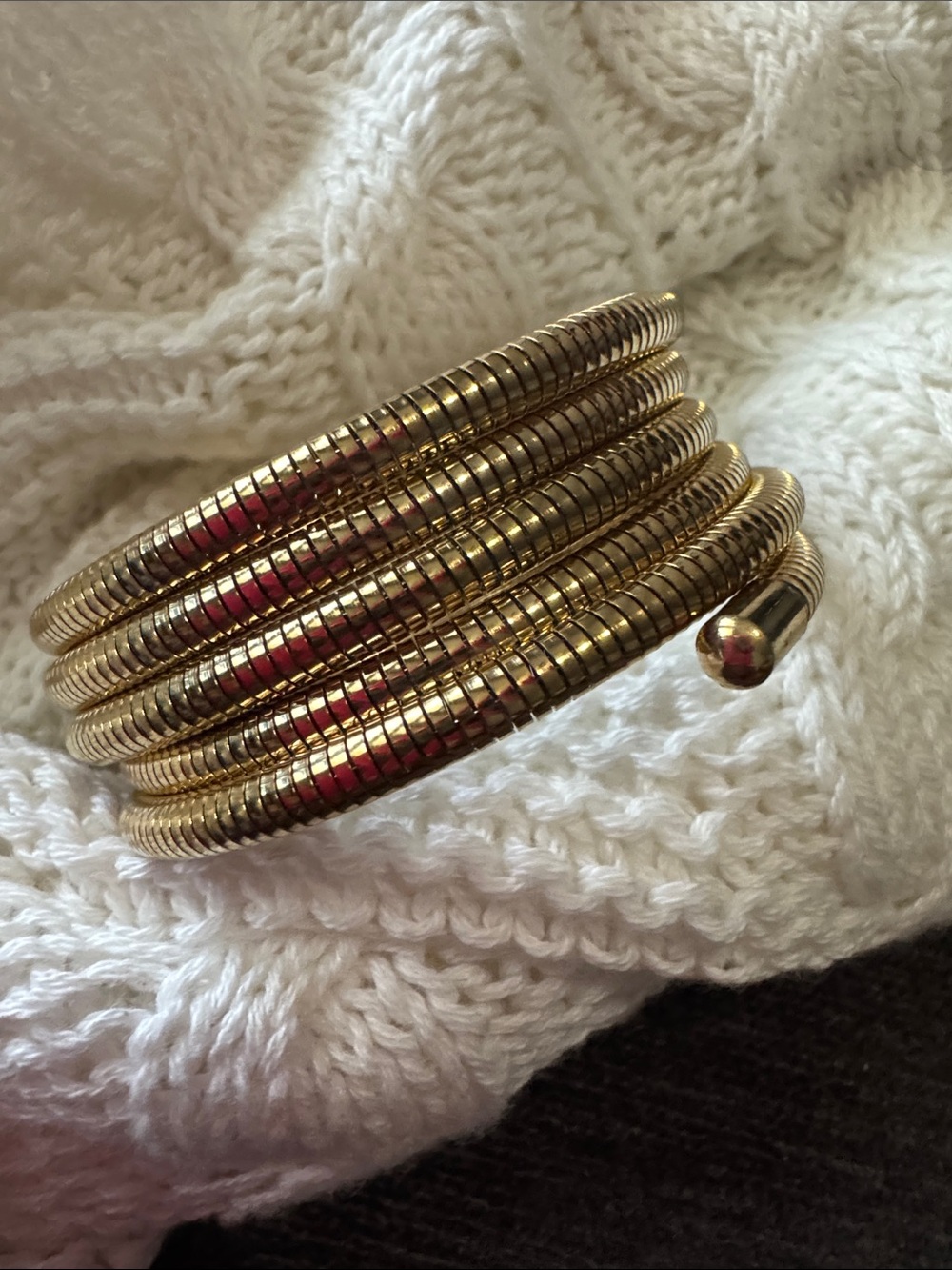 Gold Coiled Wrap Bracelet - Elegant Women's Jewelry